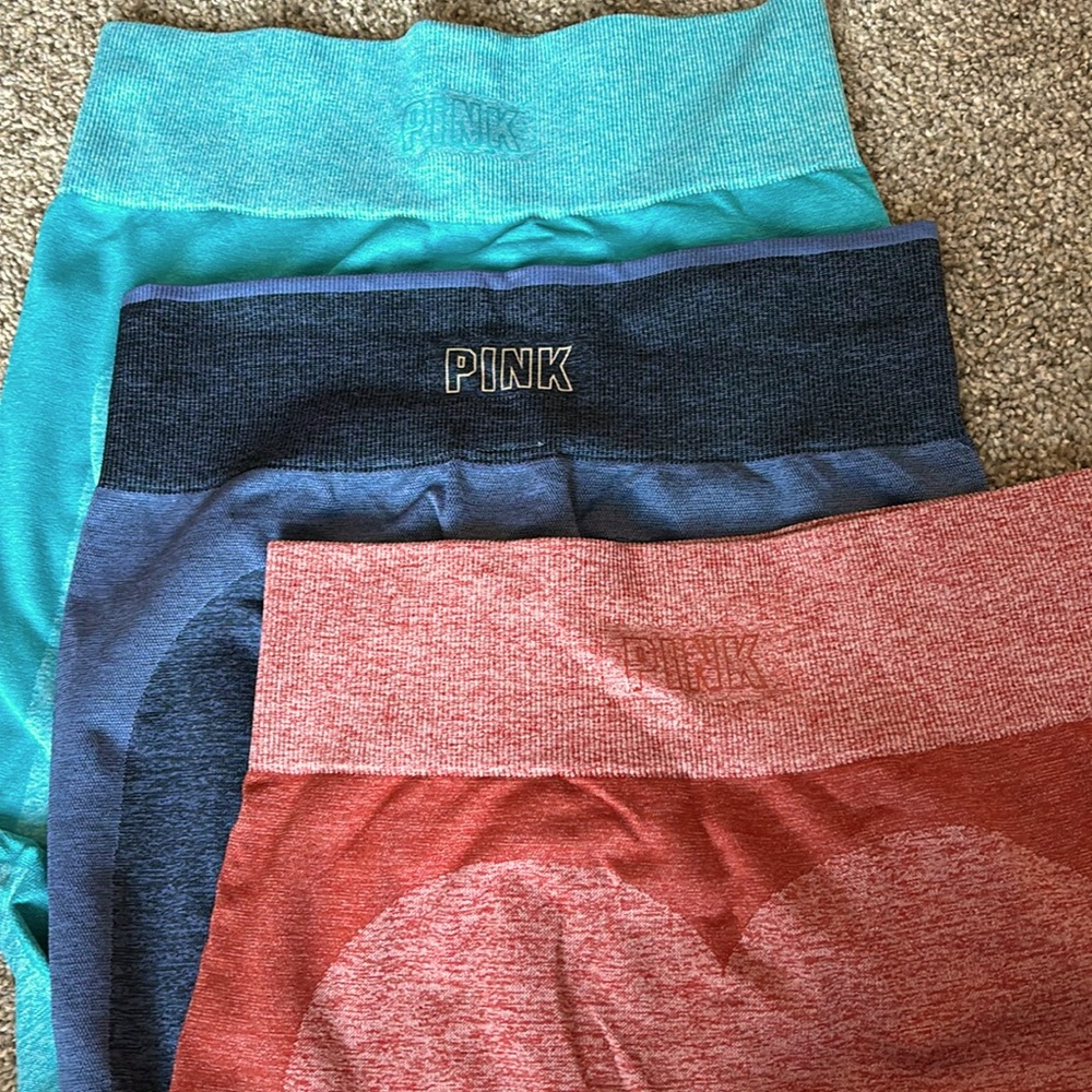 Victoria secret pink LOT of 3 seamless leggings